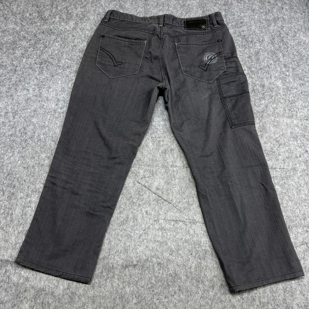 Ecko Unltd Jeans Mens 36x30 Black Baggy Fit Straight Streetwear Pants Fits 36x27
